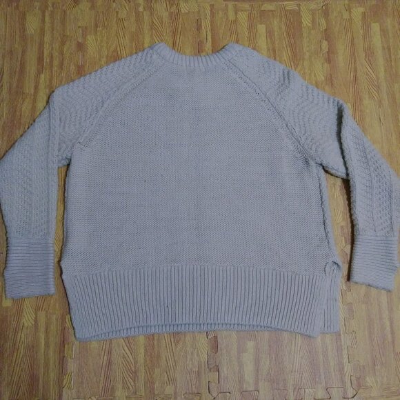 H&M Chunky Cozy Cable Knit Fair Isle Fisherman Sweater Cream Medium - Picture 6 of 7